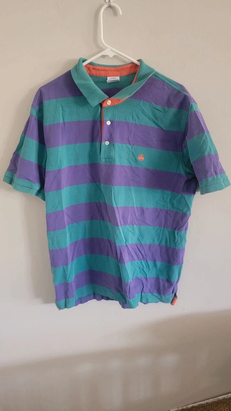 Brooks Brothers - Purple and Teal - Retro Cotton Polo - XXL Slim fit